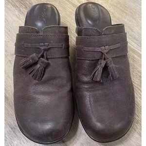 BOC Børn Concept Womens Size 10 Brown Leather Mules Shoes Tassel Elsbury Clogs